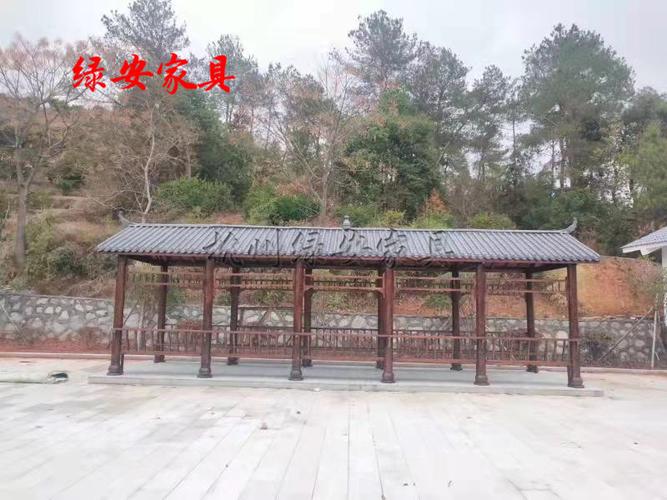 樹脂瓦長廊戶外休閑長廊防腐木長廊定制